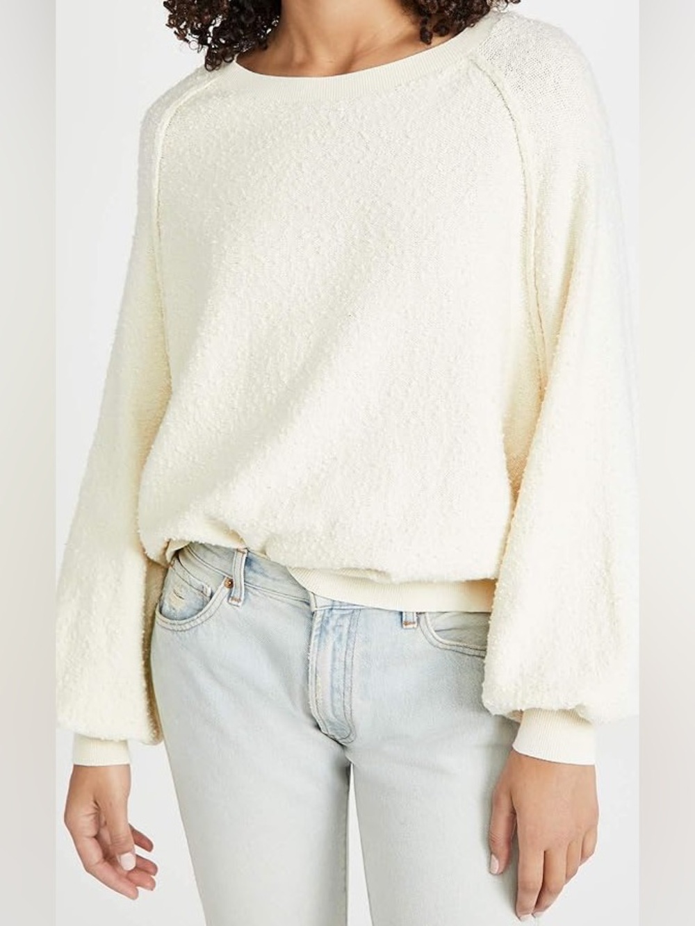 Free People Cream Found my Friend Pullover Sweater